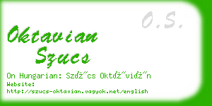 oktavian szucs business card